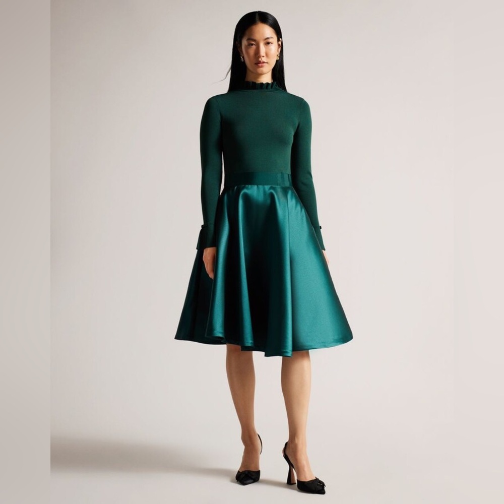 Ted Baker London Knitted Frill Full Skirt Dress